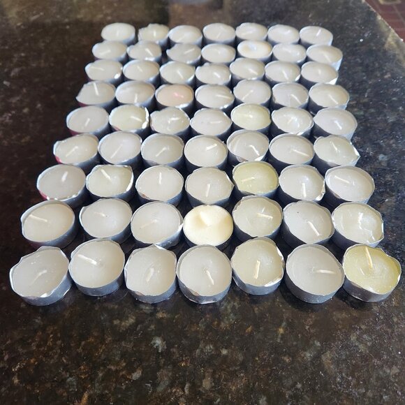 63 White Unscented Tealight Candles - Bulk Lot - Picture 3 of 7